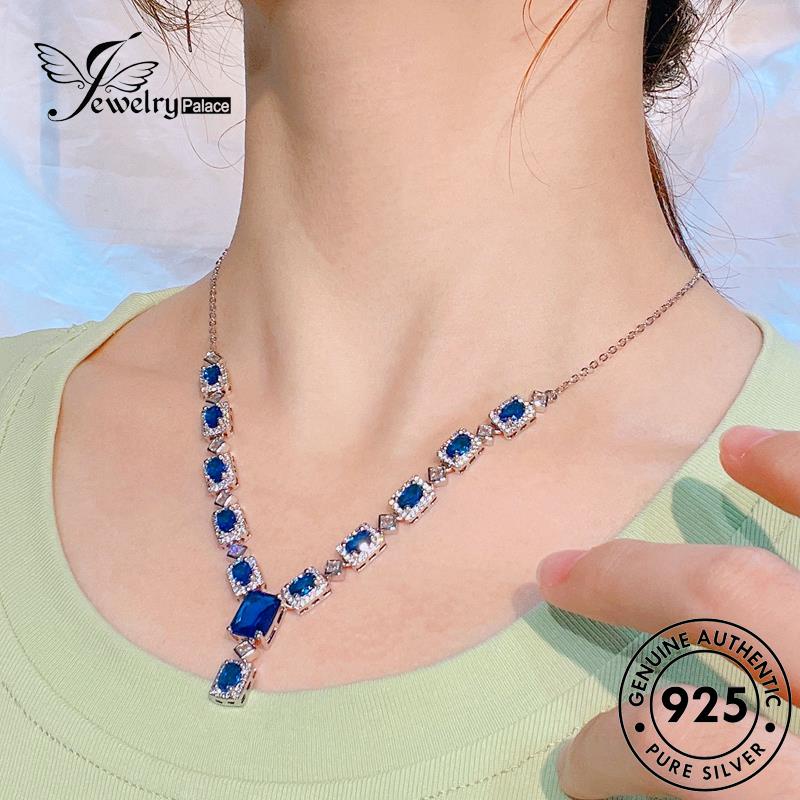 Jewelrypalace Kalung Safir Perak Asli Wanita Mewah925 N1313