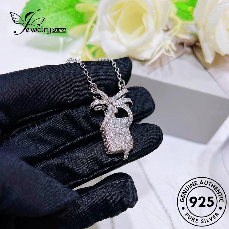 Jewelrypalace Bow Wanita Fashion Moissanite Kalung Berlian925 Perak Asli N1366