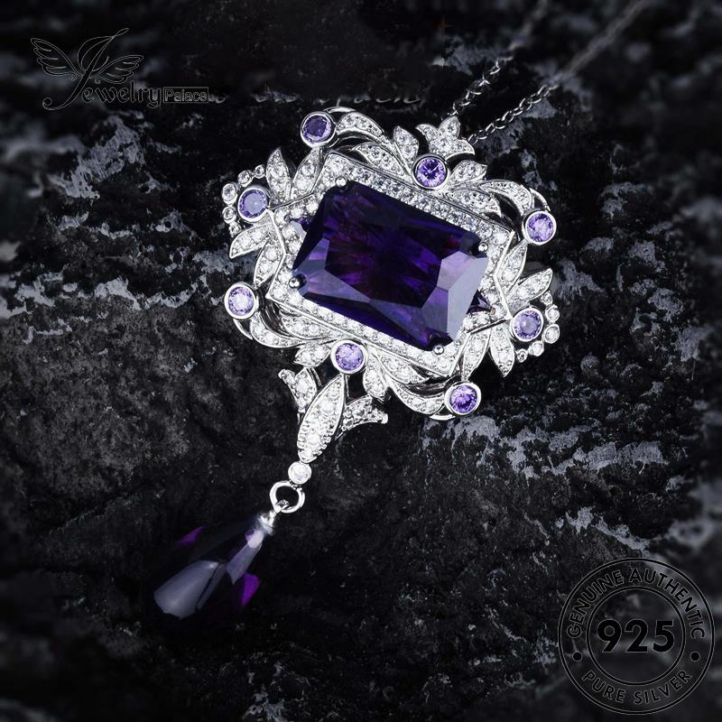 Jewelrypalace Amethyst Perak925 Kalung Drop Elegant Wanita Asli N1566