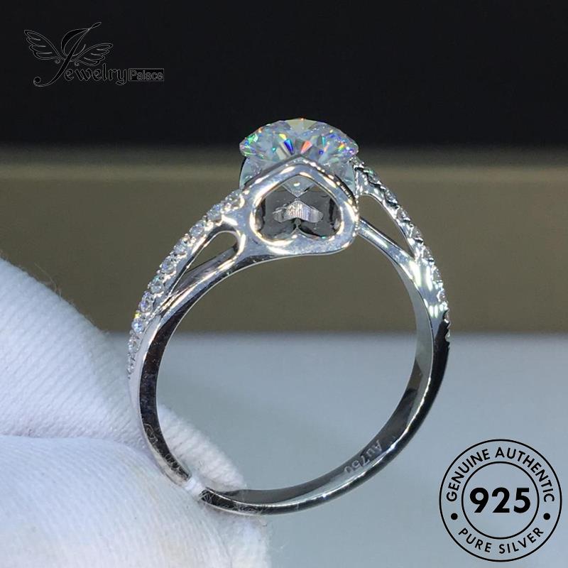 JEWELRYPALACE Diamond korea Original Sterling Silver Fashion Perhiasan Angel Moissanite Asli Cincin 925 Silver Kawin Perak Kiss Murni Nikah Wanita Aksesori R28