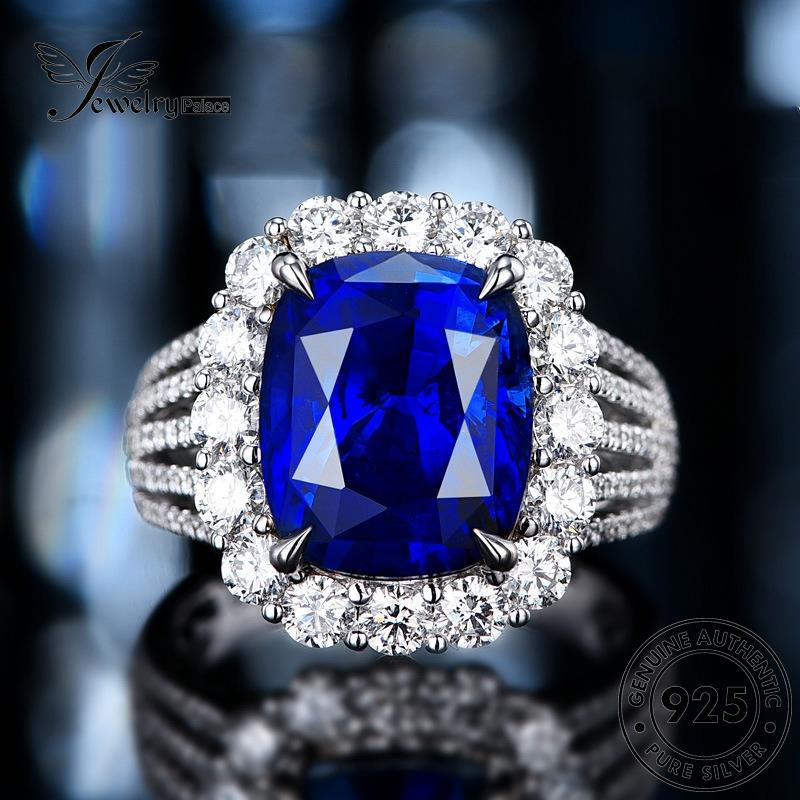 JEWELRYPALACE Original Perhiasan Nikah Oval Murni Aksesori korea Silver Gold Asli Cincin Sapphire 925 Sterling Silver Wanita Vintage Kawin Perak R77