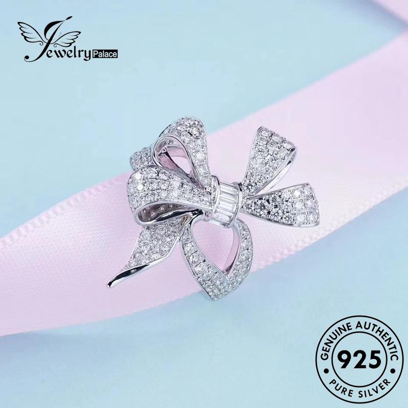 JEWELRYPALACE 925 Silver Perhiasan Perak Nikah Bow Silver Original korea Moissanite Kawin Aksesori Sterling Asli Diamond Murni Wanita Cincin Fashion R110