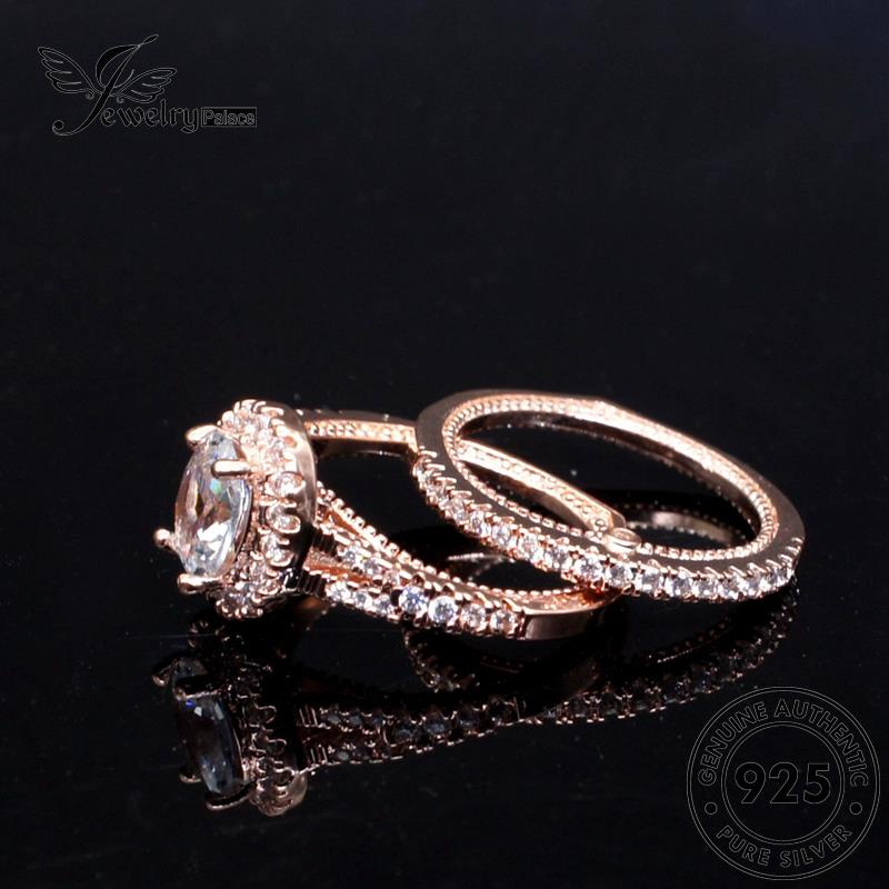 Perhiasantempat Pasangan Kepribadian Oval Cincin Perak Asli Moissanite925 Berlian R438
