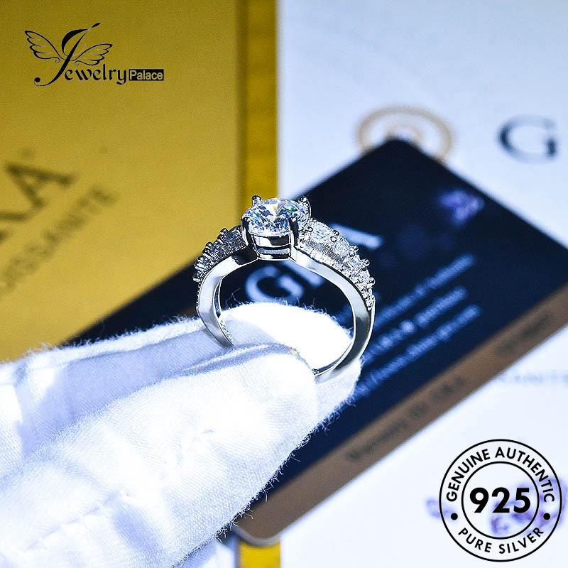 JEWELRYPALACE Perak Asli Cincin Wanita Moissanite 925 Aksesori Diamond Nikah Sterling Fashion Kawin Original Murni Silver korea Silver Perhiasan R778