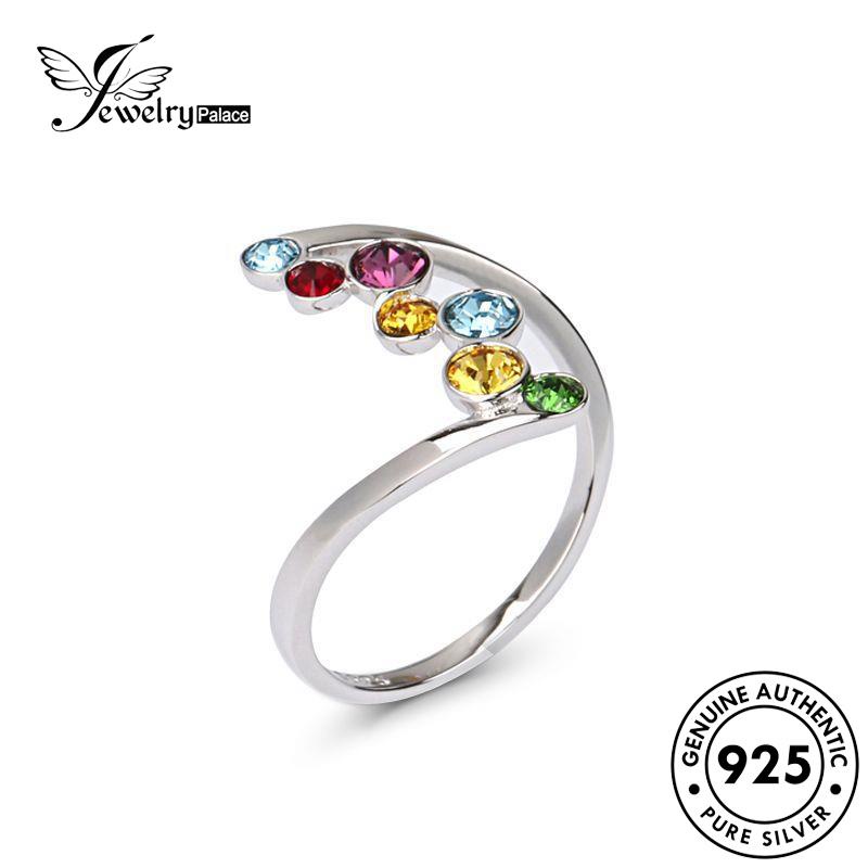 JEWELRYPALACE Murni Perhiasan Nikah 925 Cincin Silver Aksesori Sterling Citrine Kawin Silver Asli korea Wanita Perak Original Creative Color R829