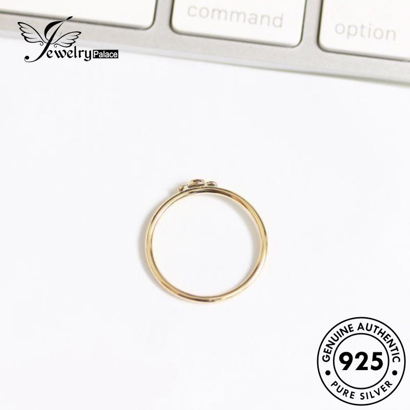 JEWELRYPALACE Silver Asli Kawin korea Murni Perhiasan Nikah Wanita Silver Sterling Simple Cincin Perak Gold Aksesori 925 Original Moissanite Diamond R741