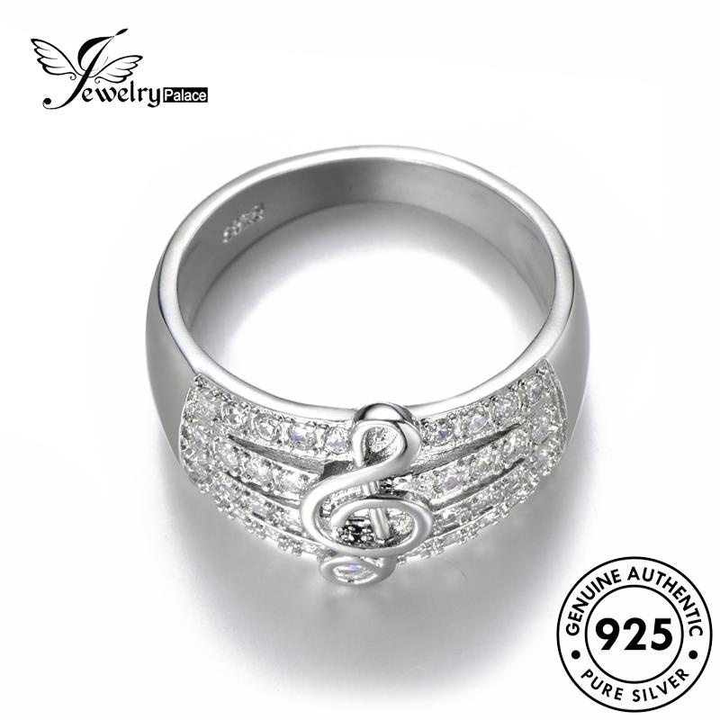 JEWELRYPALACE Nikah Asli korea Diamond Silver Perhiasan Original Sterling 925 Wanita Kawin Personality Perak Cincin Murni Moissanite Notes Silver Aksesori R992