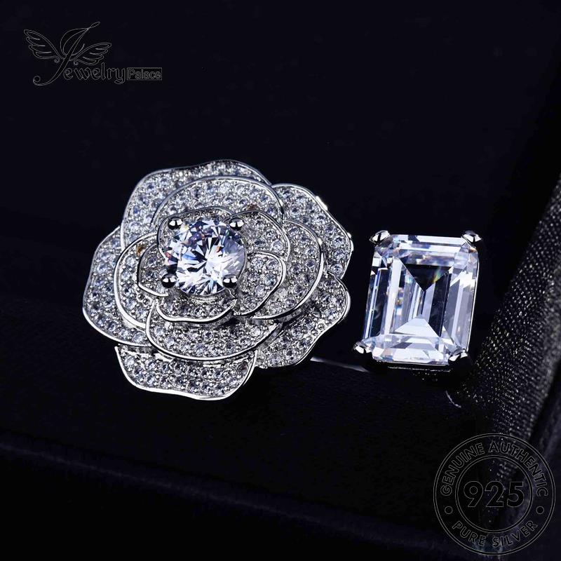 JEWELRYPALACE Luxury Cincin Perhiasan Silver Murni Wanita 925 Asli Sterling Diamond Nikah Aksesori Camellia Moissanite Silver Perak korea Kawin Original R1880