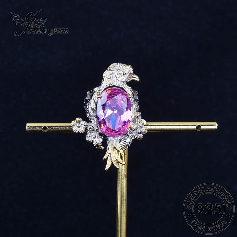 JEWELRYPALACE Silver Perhiasan Retro Sterling Crystal Asli korea Aksesori Kawin Perak Nikah Diamond Original Wanita Silver 925 Cincin Eagle Murni Pink R2115