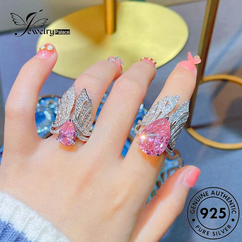 JEWELRYPALACE Emerald Sterling Aksesori 925 Silver Perak Nikah Asli Murni Wanita Vintage Cincin Wings korea Kawin Perhiasan Original Silver Angel R2119