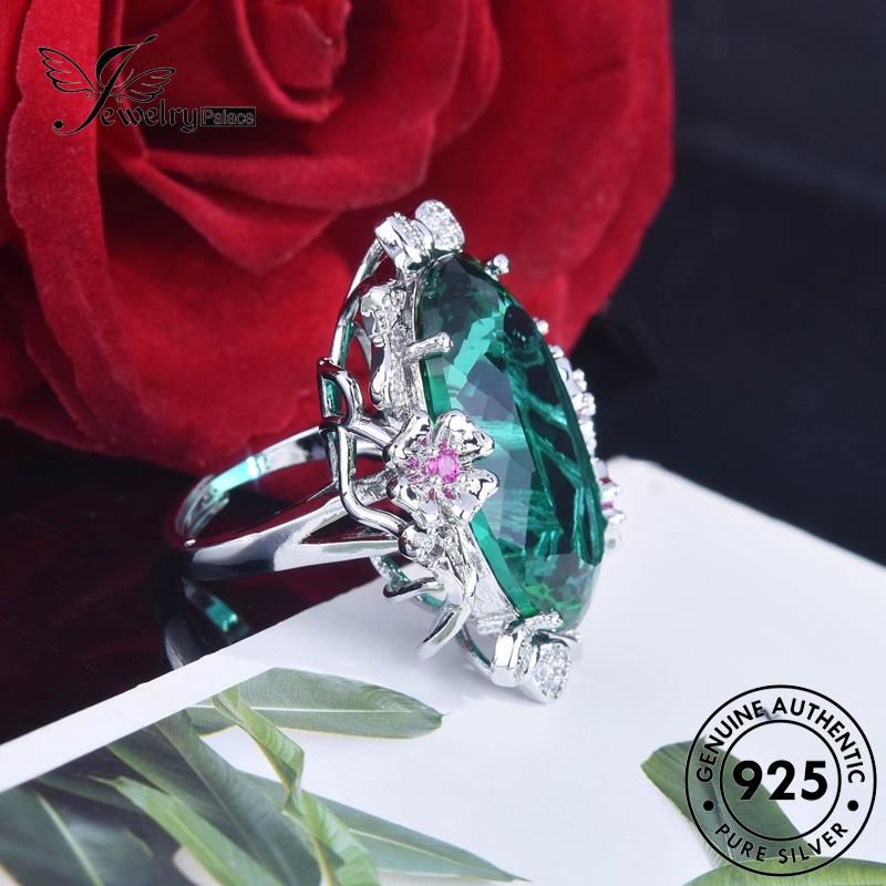 JEWELRYPALACE Aksesori Perhiasan korea Oval Asli Perak Silver Ruby Kawin Silver Original Vintage Cincin 925 Sterling Nikah Murni Wanita R2148