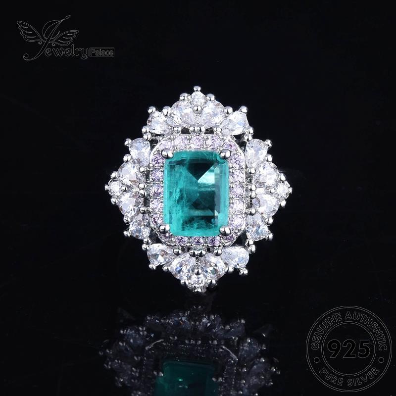 JEWELRYPALACE 925 korea Princess Wanita Aksesori Asli Perhiasan Murni Perak Retro Silver Original Silver Sterling Kawin Aquamarine Nikah Cincin Style R2165