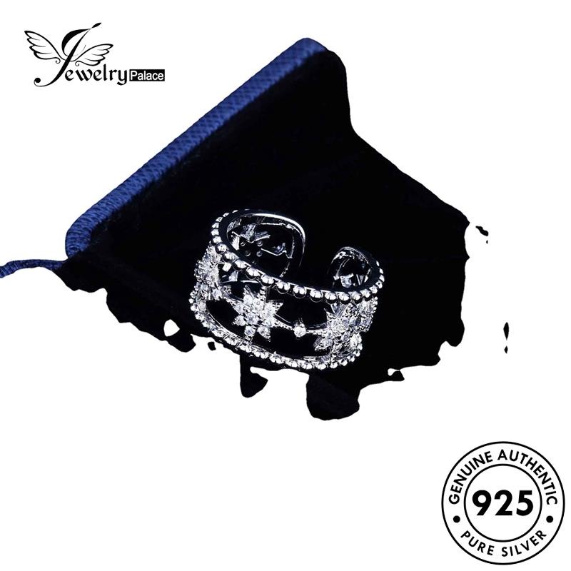 JEWELRYPALACE Sterling Perhiasan Murni Silver Perak Diamond Asli Cincin Moissanite Wanita Kawin Nikah 925 Original Silver korea Aksesori Retro Octagon R2204