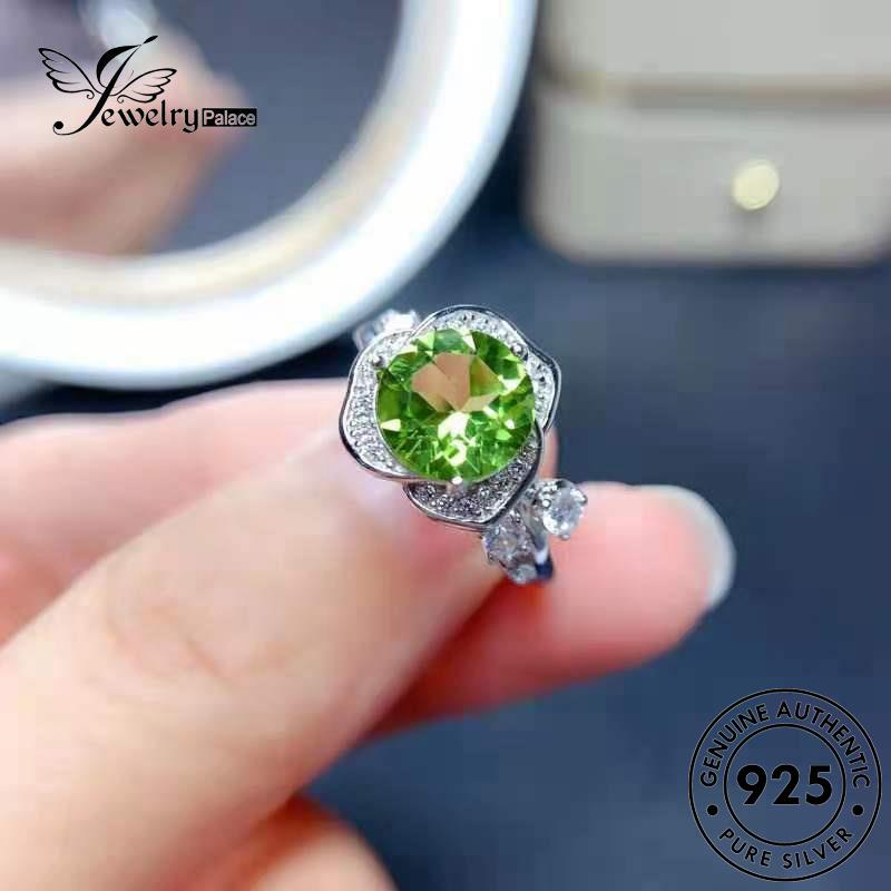 JEWELRYPALACE Asli Rose 925 korea Silver Perak Wanita Murni Cincin Nikah Temperament Kawin Silver Aksesori Sterling Original Emerald Perhiasan R2306
