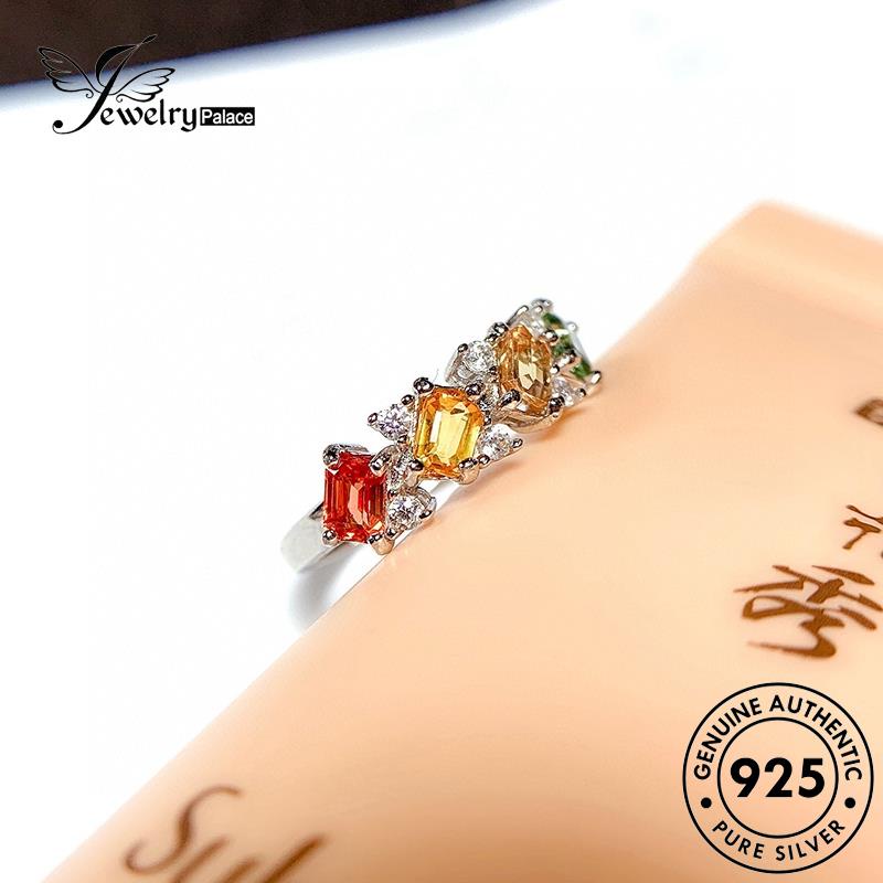 JEWELRYPALACE 925 Original Kawin Murni Colorful Silver Cincin Ruby Silver Perhiasan Wanita Aksesori Creative Perak Nikah korea Sterling Asli R2307