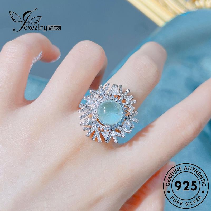 JEWELRYPALACE Nikah Silver korea Luxury 925 Asli Sterling Silver Moonstone Cincin Aksesori Snowflake Perak Kawin Murni Perhiasan Wanita Original R2334