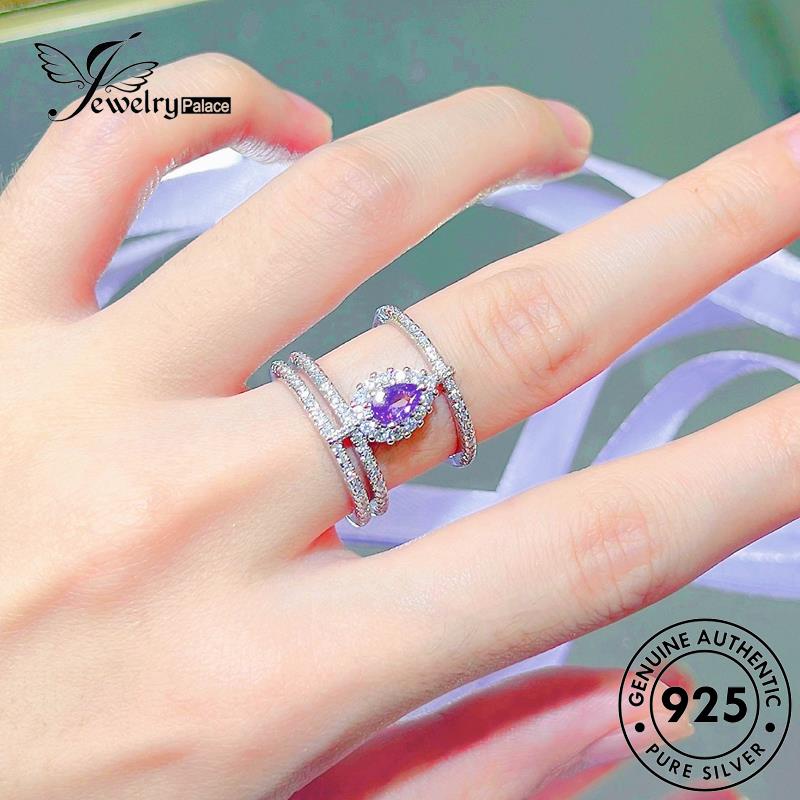 Jewelrypalace Drop Cincin925 Klasik Asli Amethyst Perak Wanita R2343