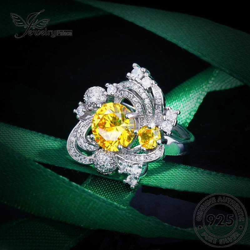 JEWELRYPALACE Nikah Kawin Original Murni Perhiasan Flower Shape Amethyst Aksesori Sterling Silver 925 Perak korea Silver Wanita Asli Cincin Creative R2344