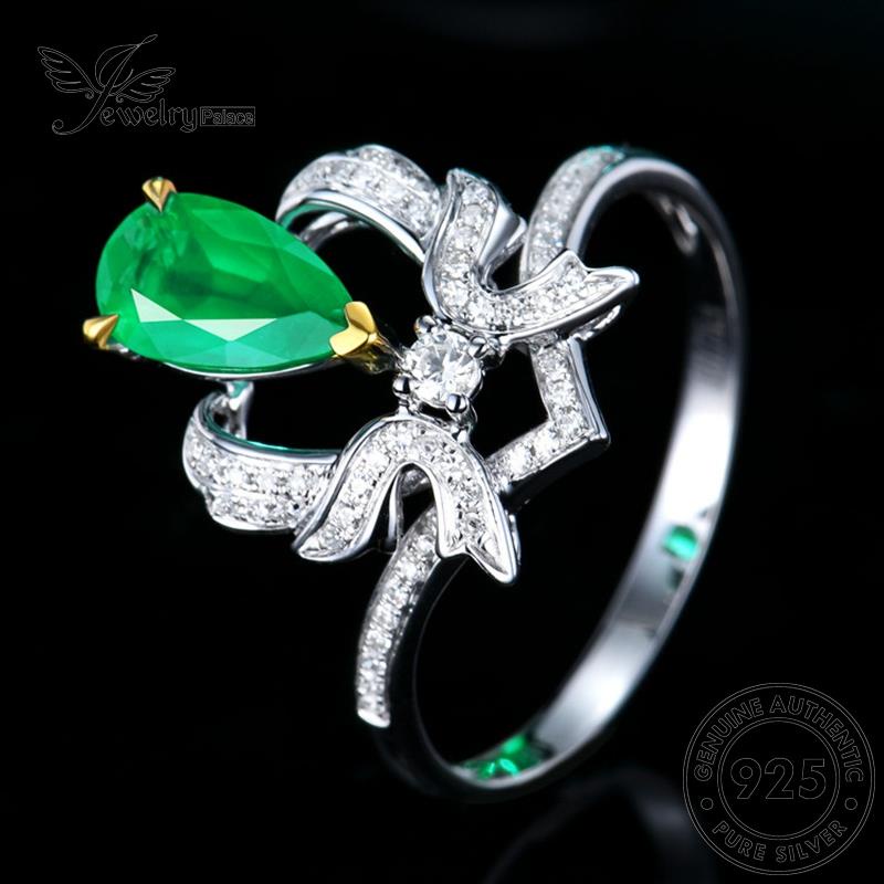 JEWELRYPALACE Shape 925 Asli Cincin Kawin Emerald Nikah Silver Luxury Original Silver Aksesori Perak Sterling Drop korea Perhiasan Murni Wanita R2433