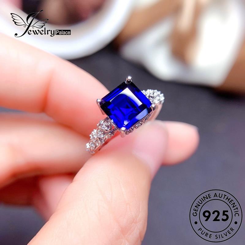 JEWELRYPALACE Ruby Classic Wanita Silver Perhiasan korea Silver Nikah Cincin Square 925 Asli Aksesori Perak Murni Sterling Kawin Original R2534