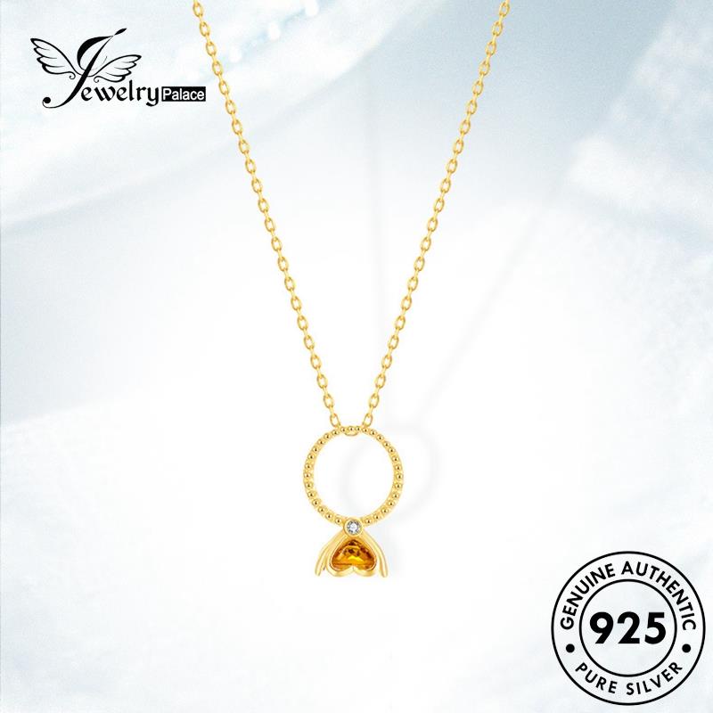 Jewelrypalace Kalung Kreativitas925 Citrine Set Wanita Perak Asli S92