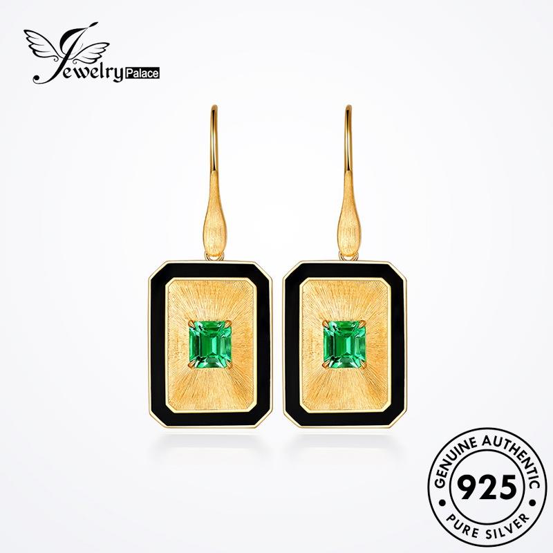 Jewelrypalace Asli Wanita Emerald Set Mewah925 Kalung Perak S192