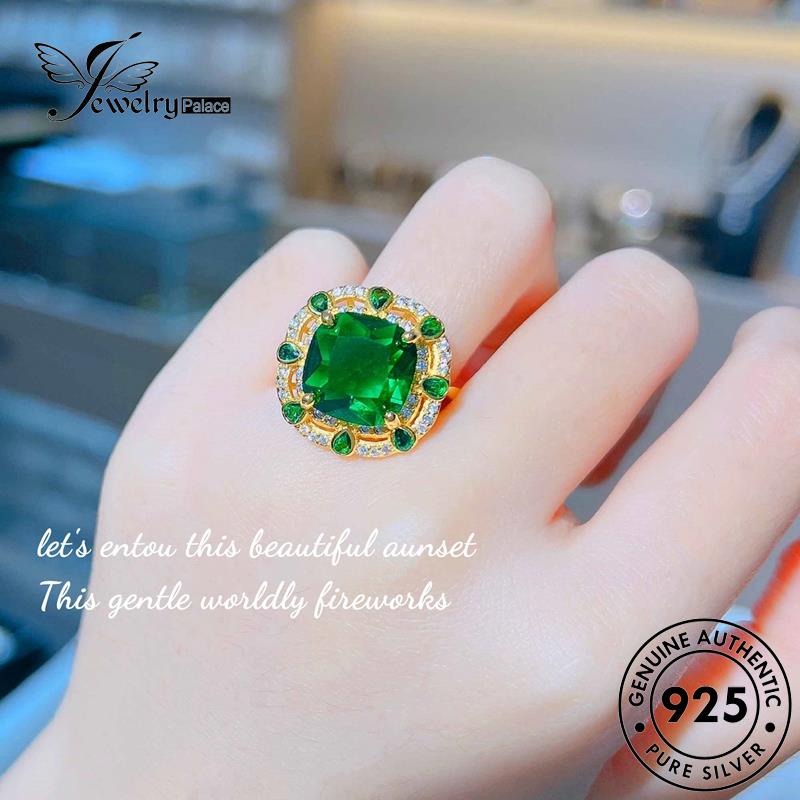 Jewelrypalace Retro Citrine Wanita Asli Kalung Persegi Perak925 Set S249