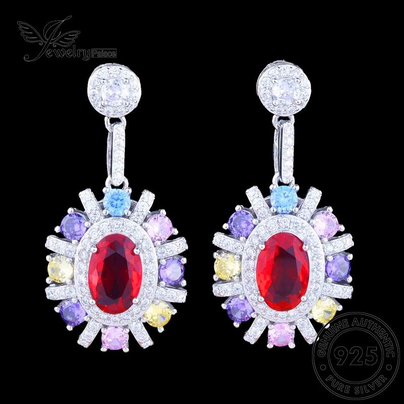 Jewelrypalace Perak Asli Berlian Kristal Pink Set925 Kalung Wanita Mewah S250