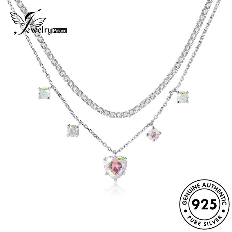 Jewelrypalace Wanita Moonstone Jumbai Fashion Kalung925 Set Asli Perak S285