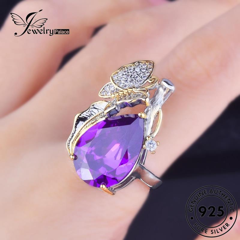 Jewelrypalace Kalung Fashion Asli Set Wanita925 Perak Amethyst Butterfly S291