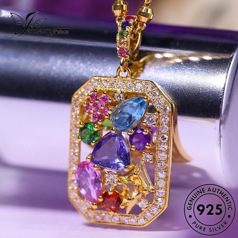 Jewelrypalace Fashion Wanita Perak Amethyst Original Set Warna Kalung925 S311