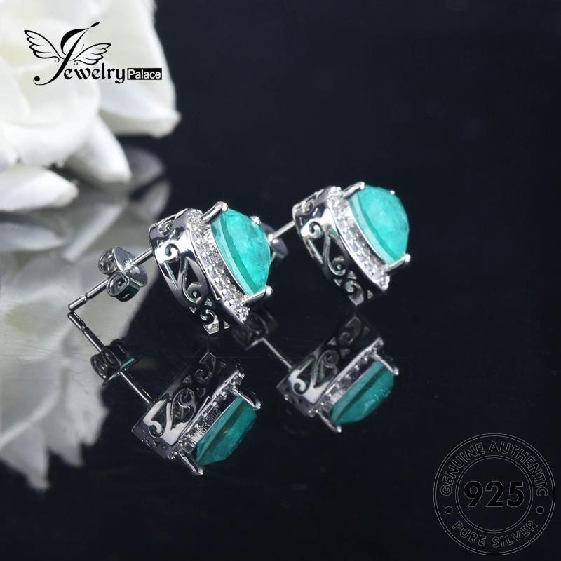 Jewelrypalace925 Kalung Fashion Aquamarine Set Wanita Perak Asli S340