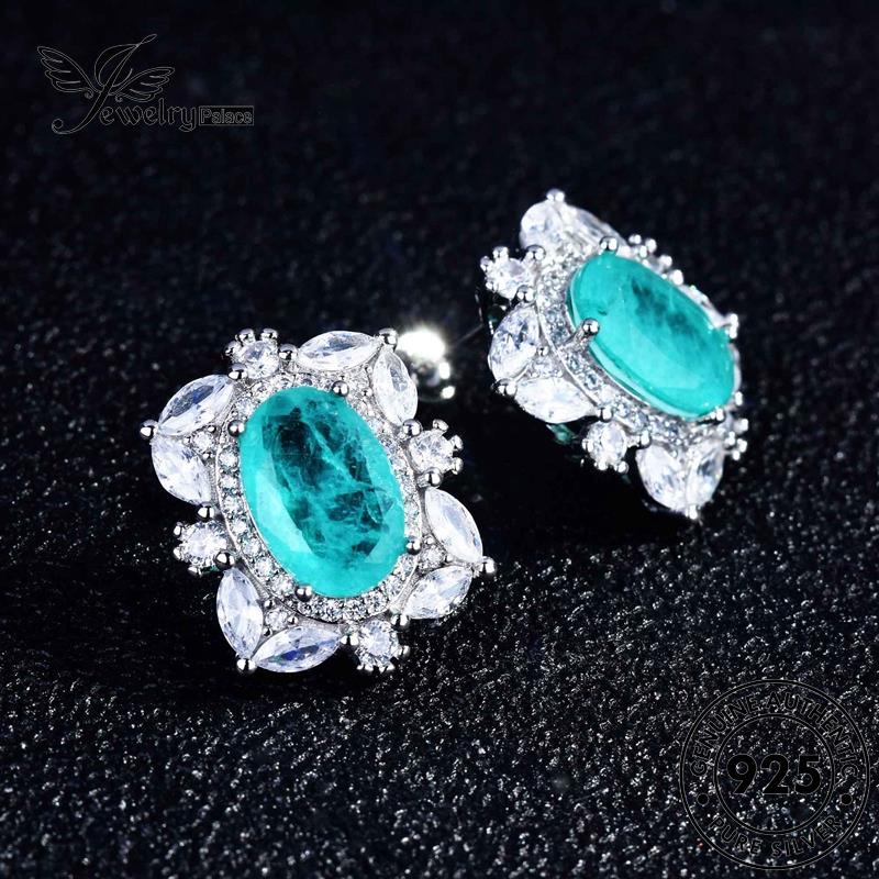 Tempat Perhiasan925 Kalung Set Mewah Wanita Silver Aquamarine Asli S398