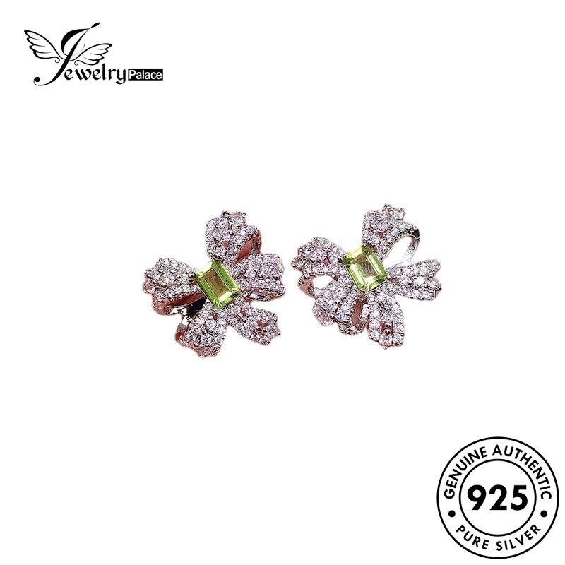 Jewelrypalace Moissanite Wanita Kalung Elegan Berlian Asli Perak Busur925 Set S402