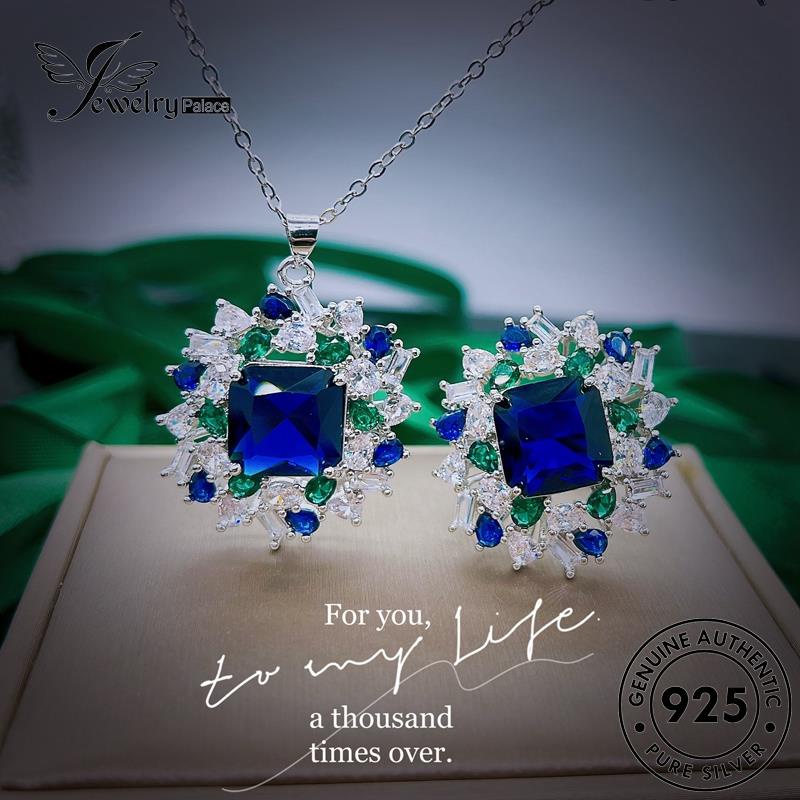 Jewelrypalace Emerald925 Set Vintage Asli Kalung Perak Wanita S576