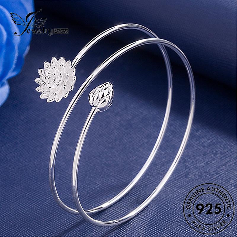 Jewelrypalace 925emas Wanita Asli Gelang Lotus Fashion Perak B137