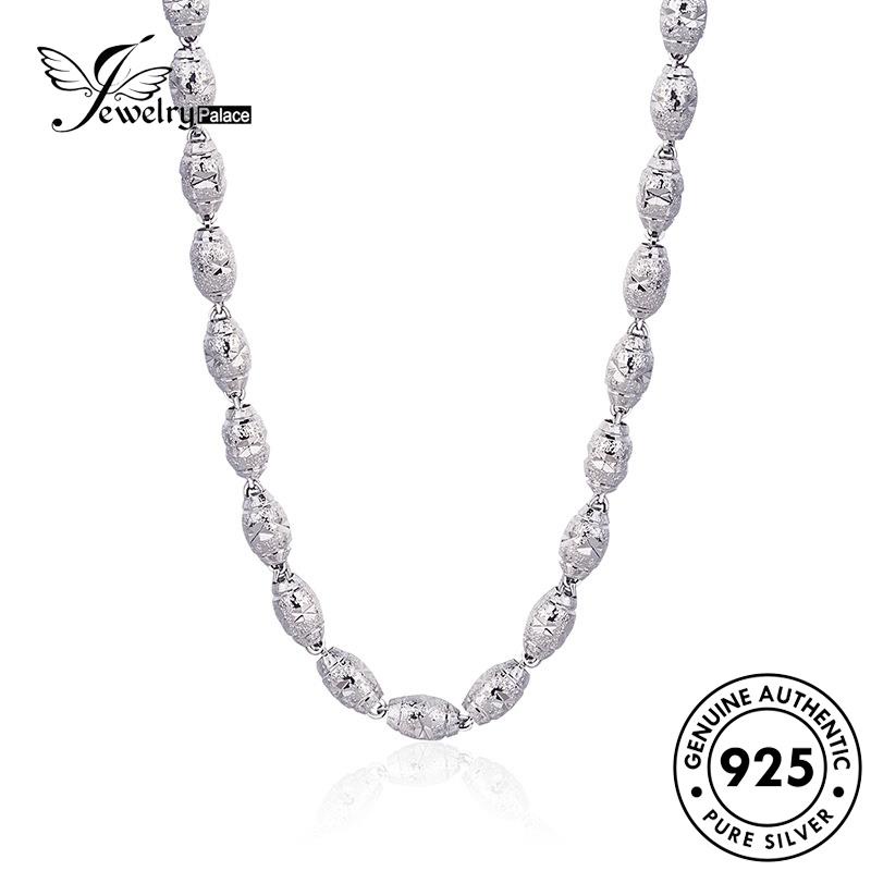 Jewelrypalace Kalung Mendominasi Manik-Manik Perak925 Asli Bulat Pria N999