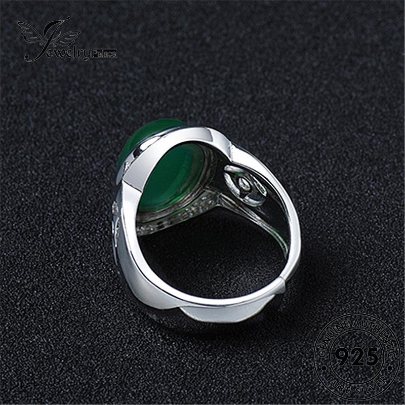 Jewelrypalace Perak Giok925 Cincin Asli Vintage Oval Pria Emas R68