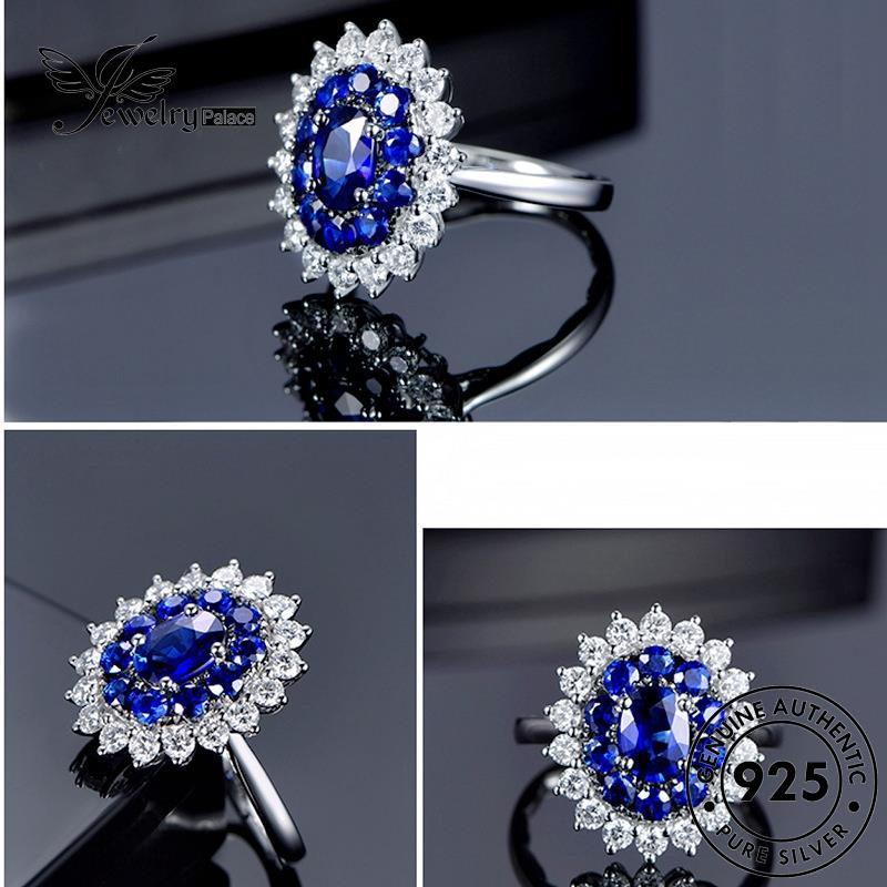 Jewelrypalace Fashion925 Wanita Safir Perak Asli Cincin Snowflake R104