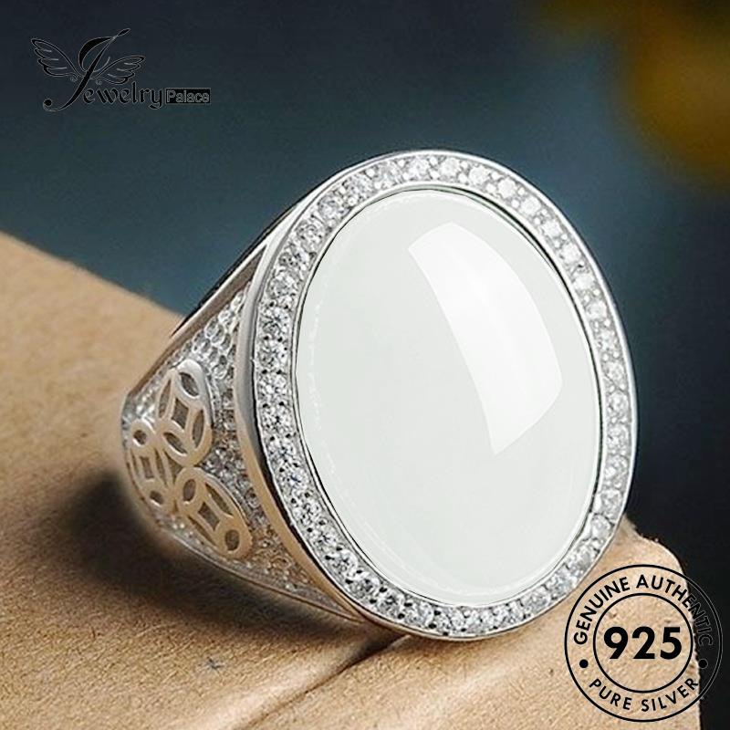 Jewelrypalace Giok Wanita925 Cincin Vintage Oval Perak Asli R105