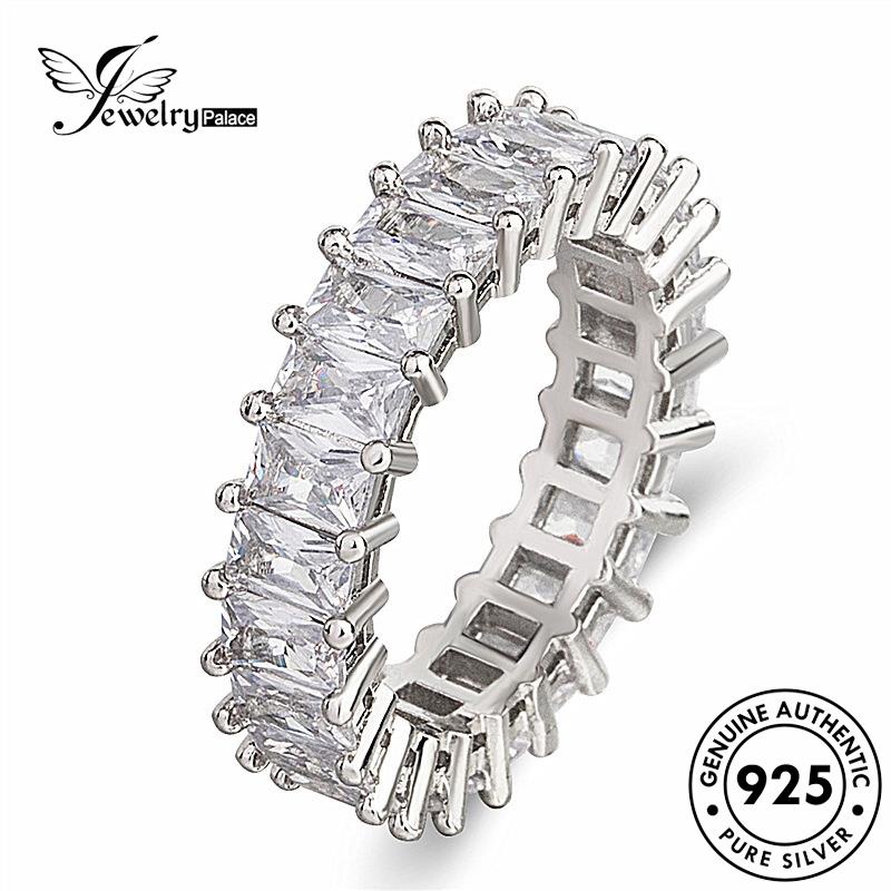 Jewelrypalace Kreatif925 Berlian Asli Wanita Square Rings Perak Moissanite R199