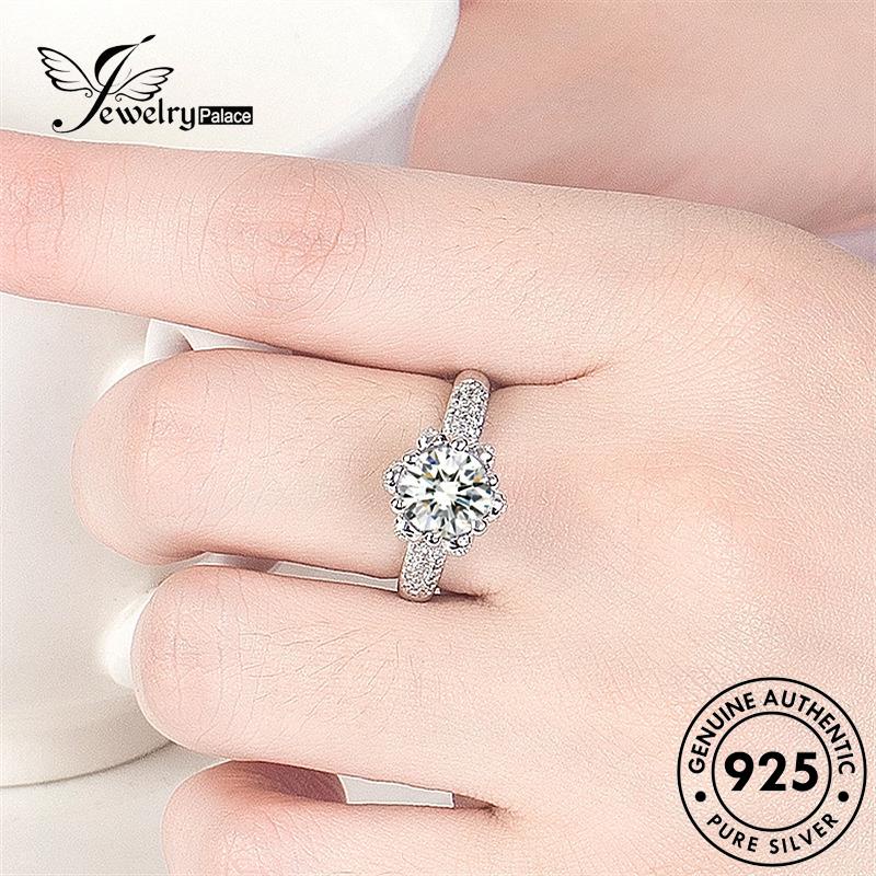 Jewelrypalace Flowers Cincin Moissanite Berlian925 Kreatif Wanita Perak Asli R316