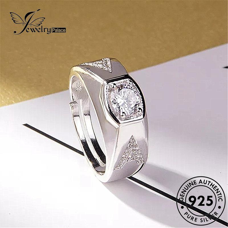 Jewelrypalace Asli Moissanite925 Kepribadian Wanita Perak Berlian A-Line Rings R673