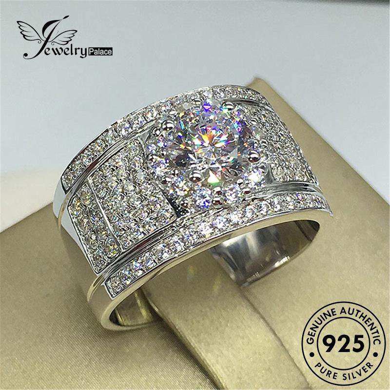 Jewelrypalace Berlian925 Moissanite Domineering Pria Cincin Perak Asli R731