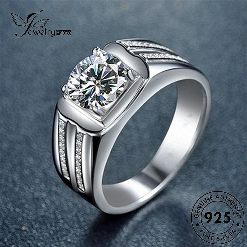 Jewelrypalace Cincin Pria Fashion925 Perak Asli Berlian Moissanite R741