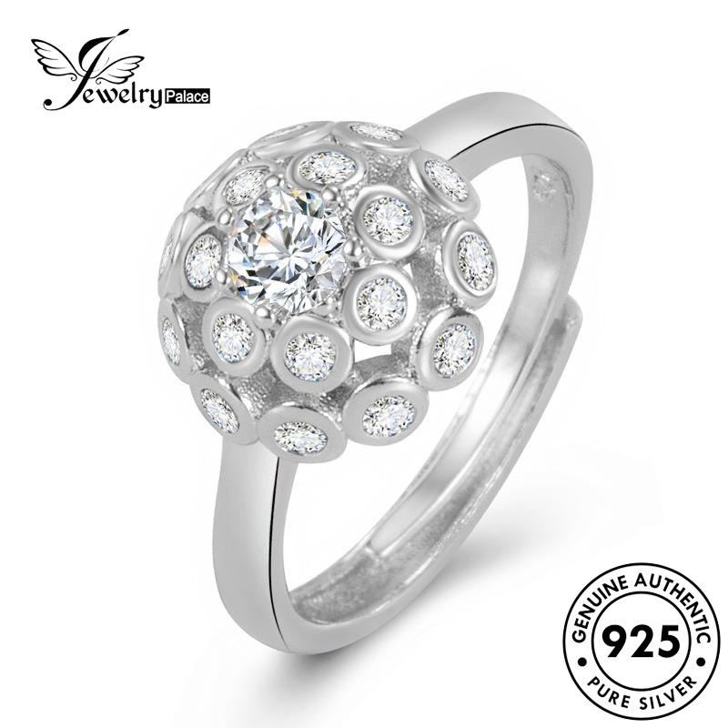 Jewelrypalace Berlian Mawar Moissanite Asli Kreatif925Wanita Cincin Perak R933