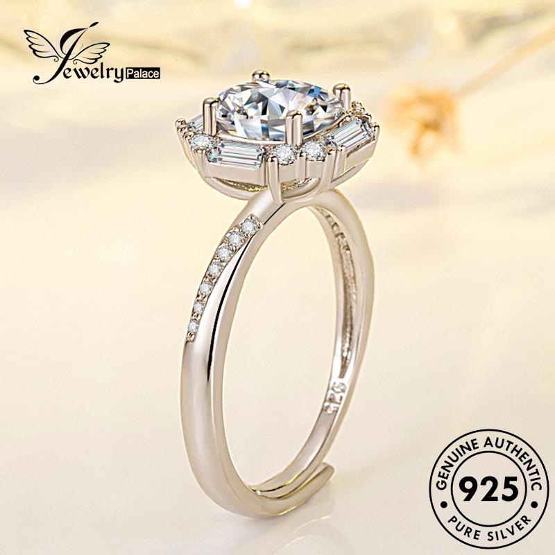 Jewelrypalace Perak Asli Moissanite925 Temperamen Cincin Wanita Snowflake Berlian R1141