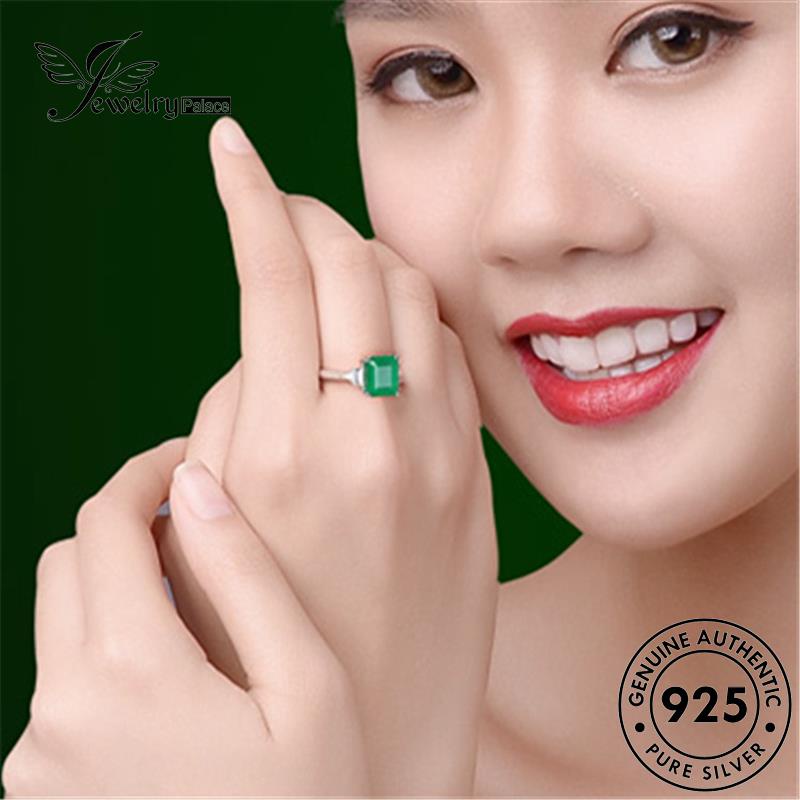 Jewelrypalace Emerald925 Wanita Cincin Kotak Retro Perak Asli R1384