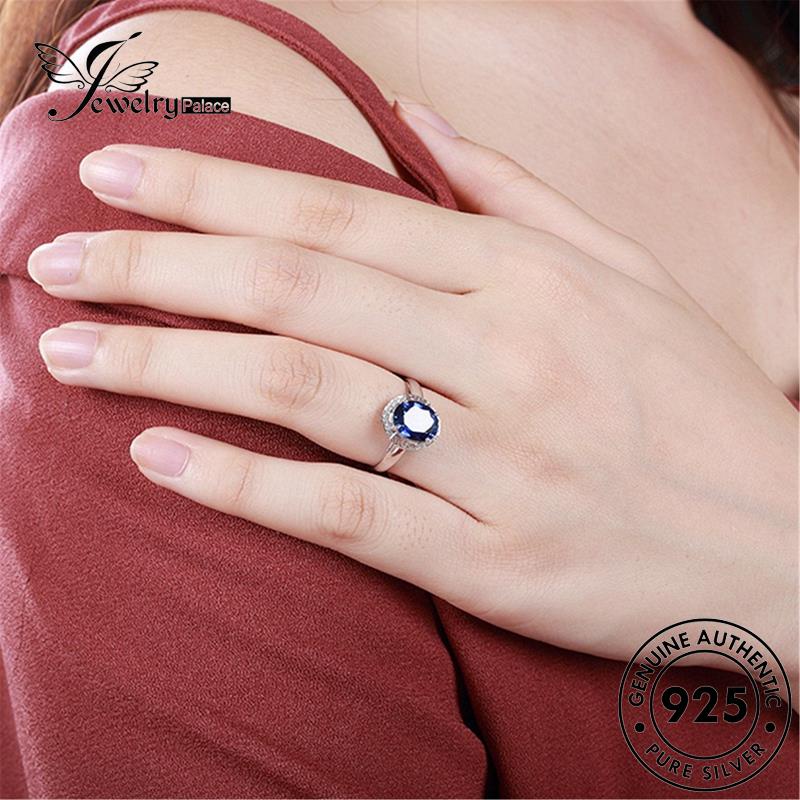 Jewelrypalace Cincin Perak925 Mewah Sapphire Oval Wanita Original R1557