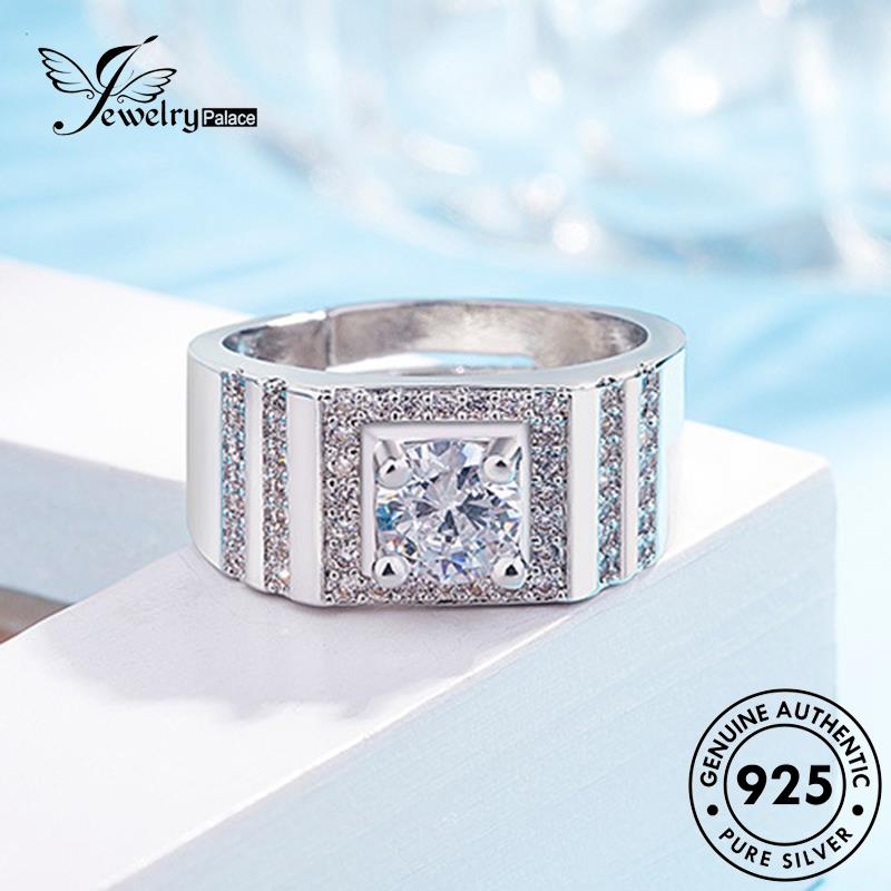 Jewelrypalace Asli925 Couple Berlian Cincin Simple Moissanite Perak R1576